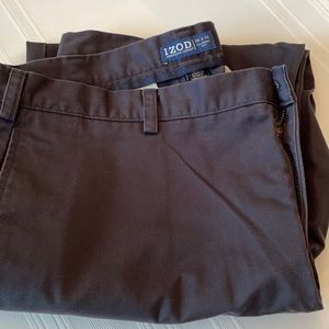 Izod 38 x 32 American Chino, Flat Front, Non-Iron, Straight, Navy